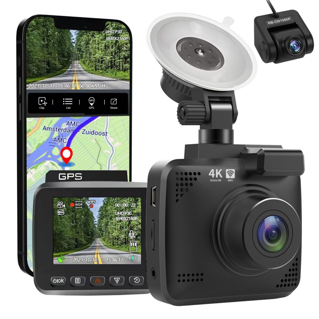 ONDASHCAM O3 4K Dash Cam with Built-in WiFi GPS, 2160P UHD Dash Camera