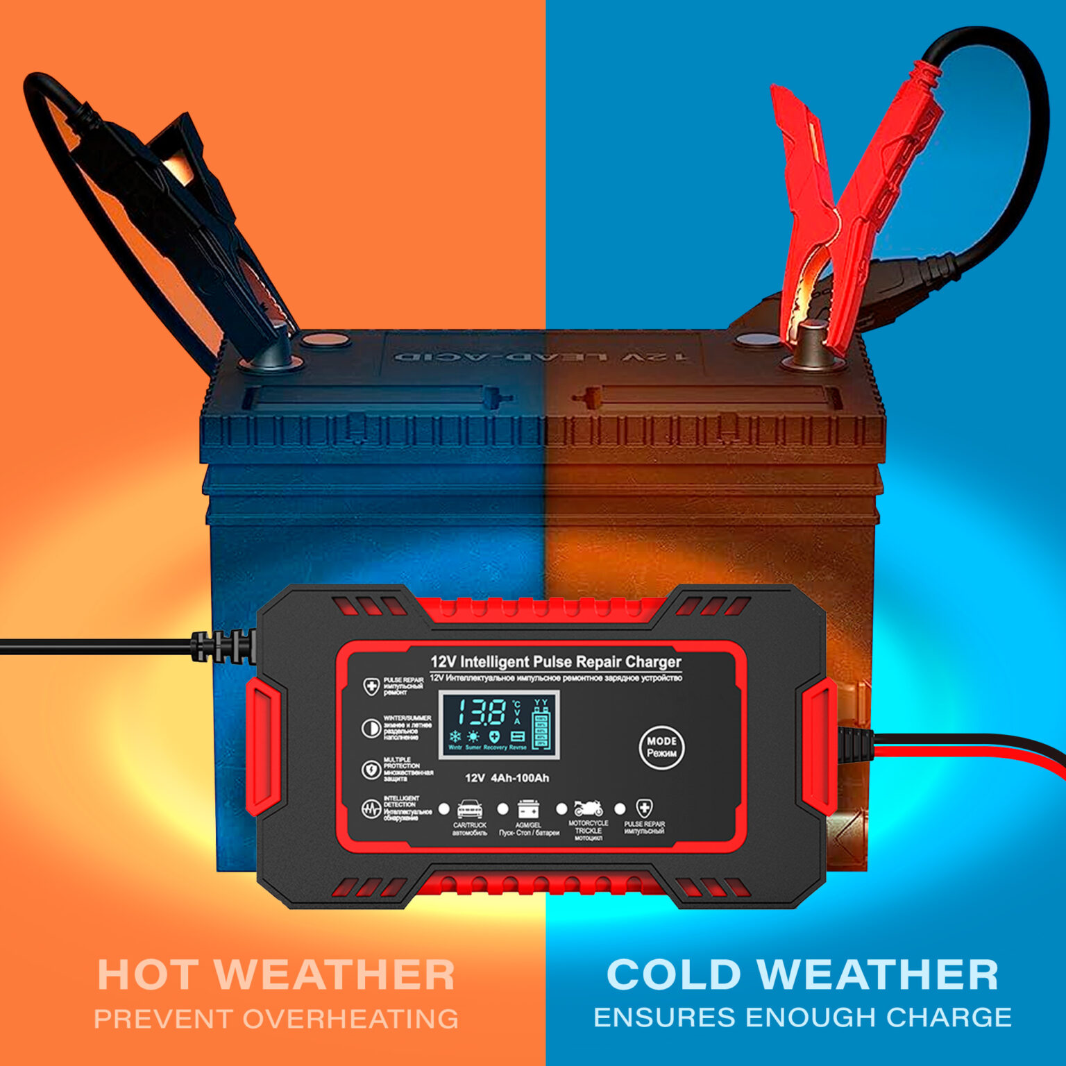 PowerPulse 12V 6A Car Battery Charger Smart Trickle Charger & Battery
