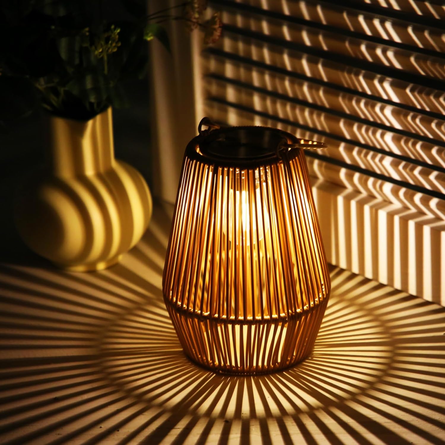 SolarIllume Solar Lanterns: Decorative Rattan Outdoor Solar Lights ...