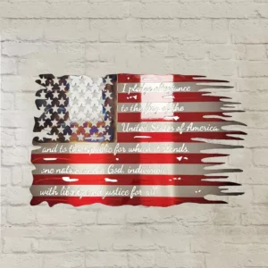 Tattered Pledge Of Allegiance Flag