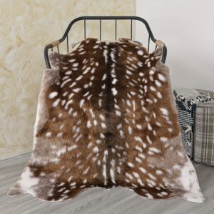 Cozy Cabin Faux Deer Hide Throw - Bring The Warmth And Rustic Charm of A Mountain Lodge Into Your Home for Comfort and Relaxation