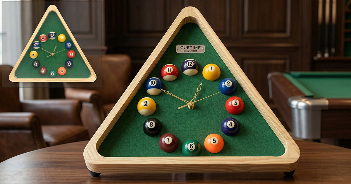 Real Cut-In-Half Pool Balls Tell Time Stylishly