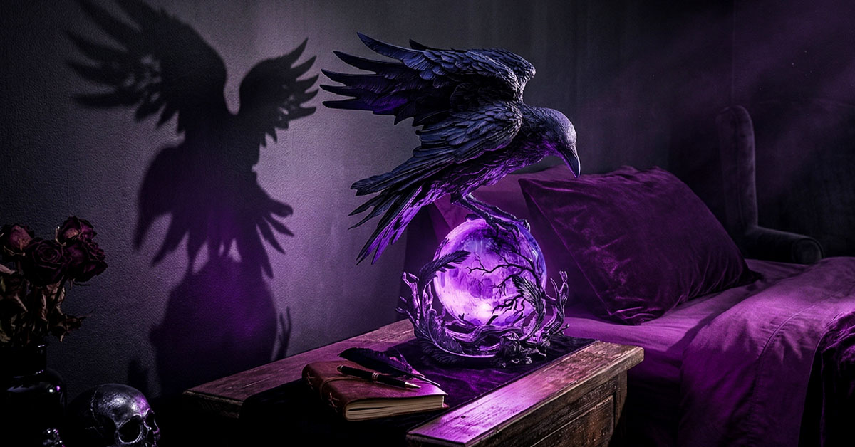 Casts Enchanting Raven Shadows For Gothic Ambiance