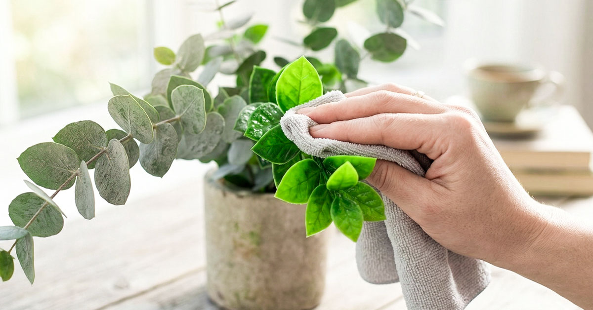 Simply wipe clean with a damp cloth