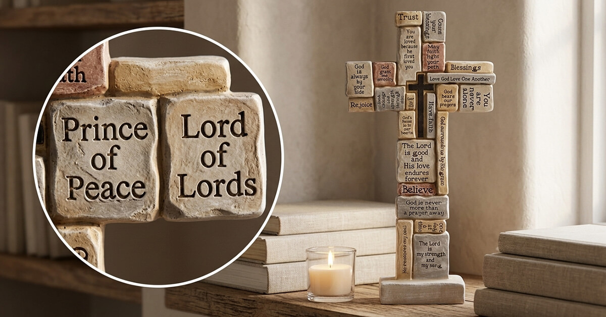 Displays Inspiring Faith Words on Every Stone