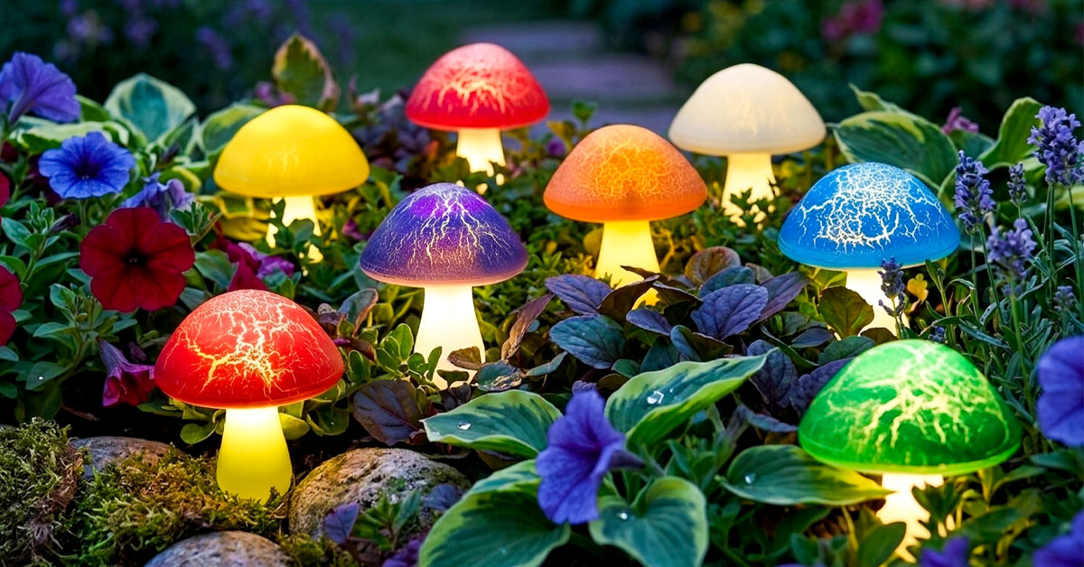 Realistic Mushroom Shape Adds Whimsical Garden Charm