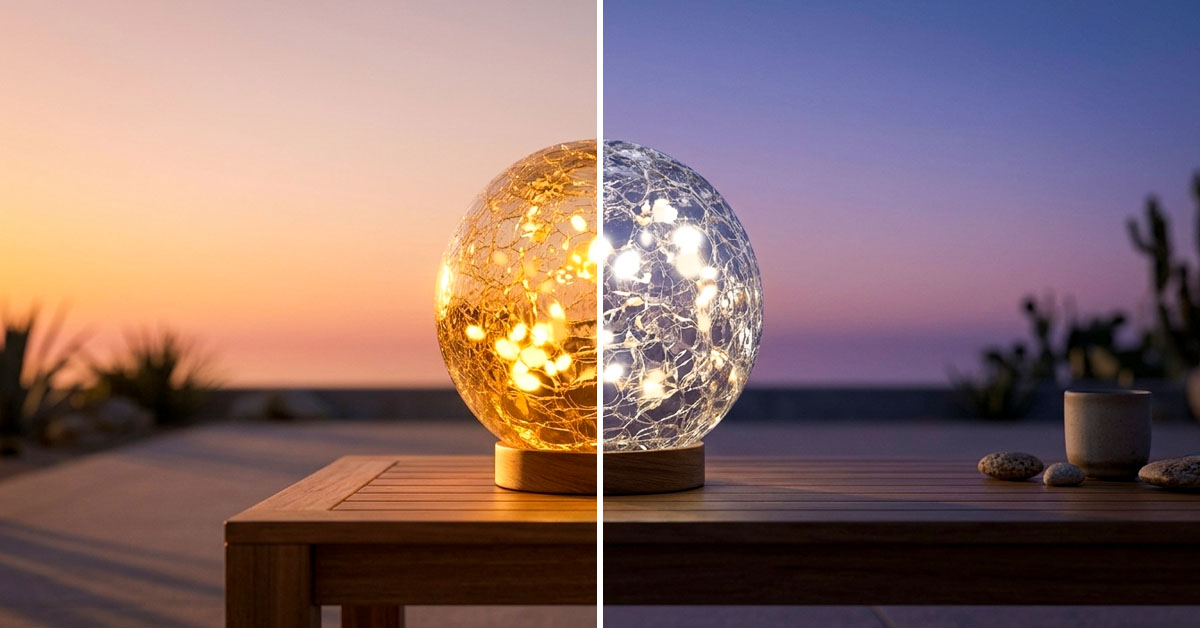 Auto-charges by day, glows warmly at night