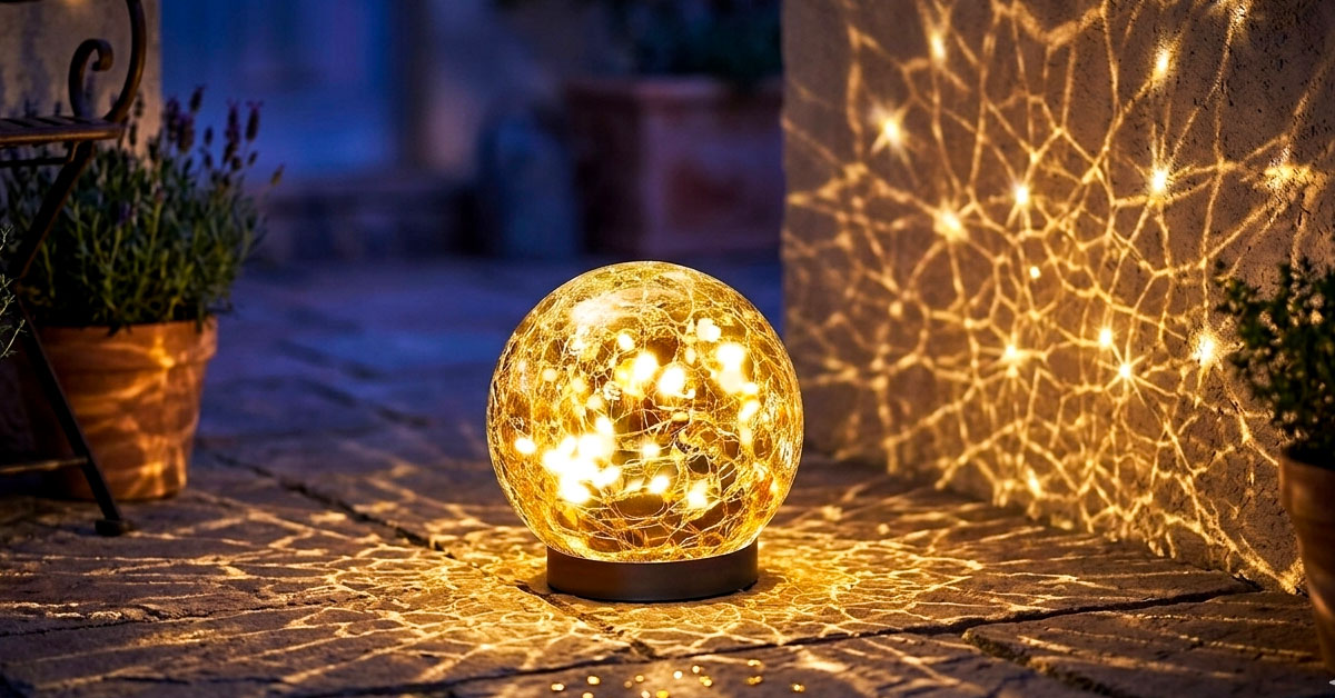 Cracked glass design creates stunning light effects