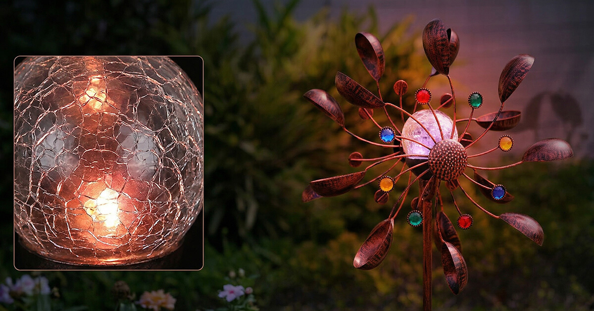 Crackle Glass Ball Glows Up To 8 Hours