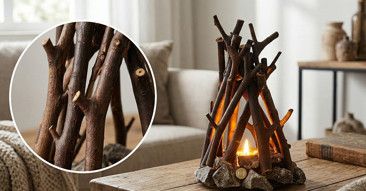 Handmade Branch Design Adds Rustic Charm Instantly