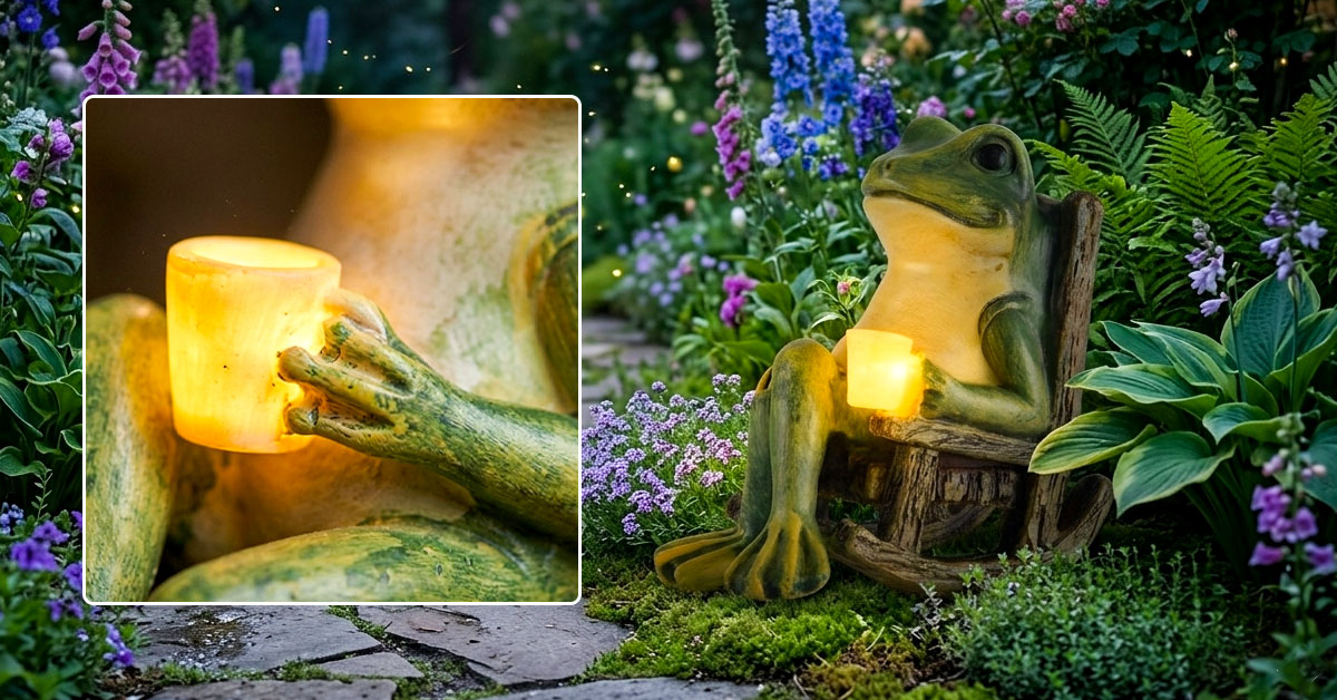Hand-painted PorchFrog Greets Guests Indoors or Out