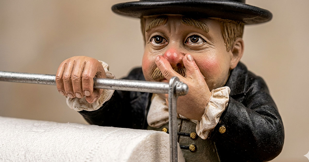 Hand-Carved Resin Sir Stinks-a-Lot Butler Statue