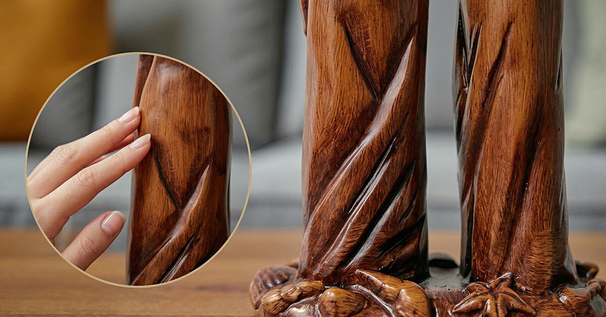 Warm Wood-Style Finish Adds Artistic Elegance