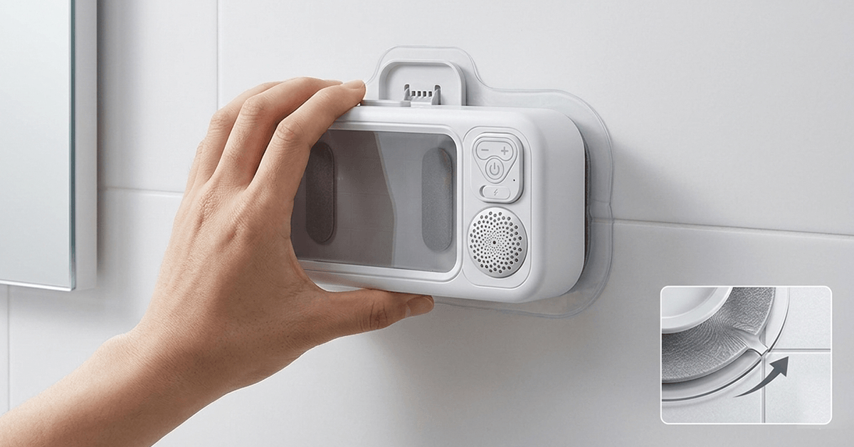 Mounts Easily on Any Bathroom Wall or Mirror
