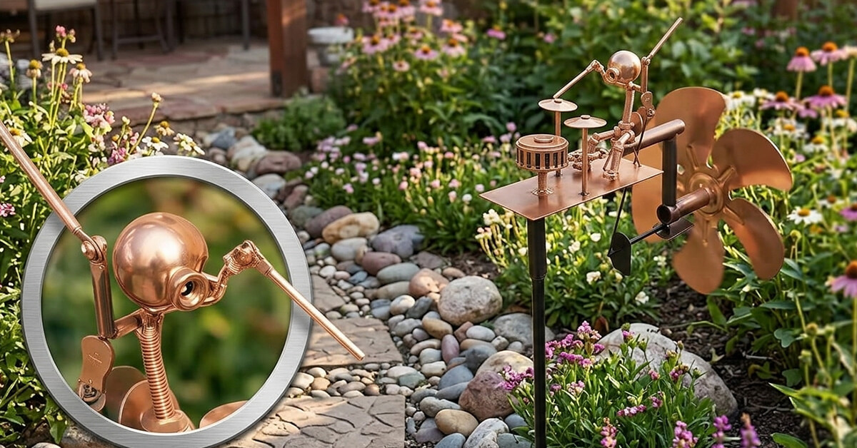 Handcrafted WindBeats Drummer Spins in Light Breezes