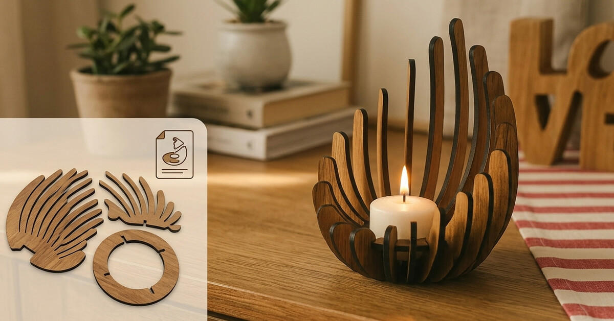 Handcrafted WoodBloom Spiral Holder Adds Instant Cozy Warmth
