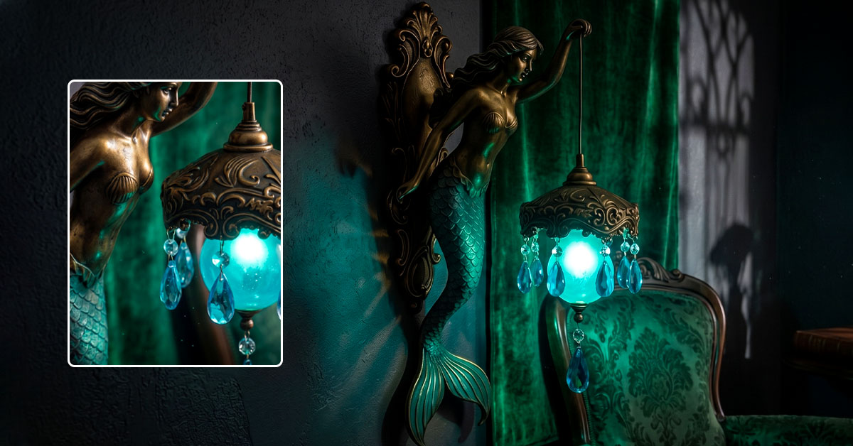 Handcrafted Resin Mermaid Sculpture With Intricate Vintage Detail