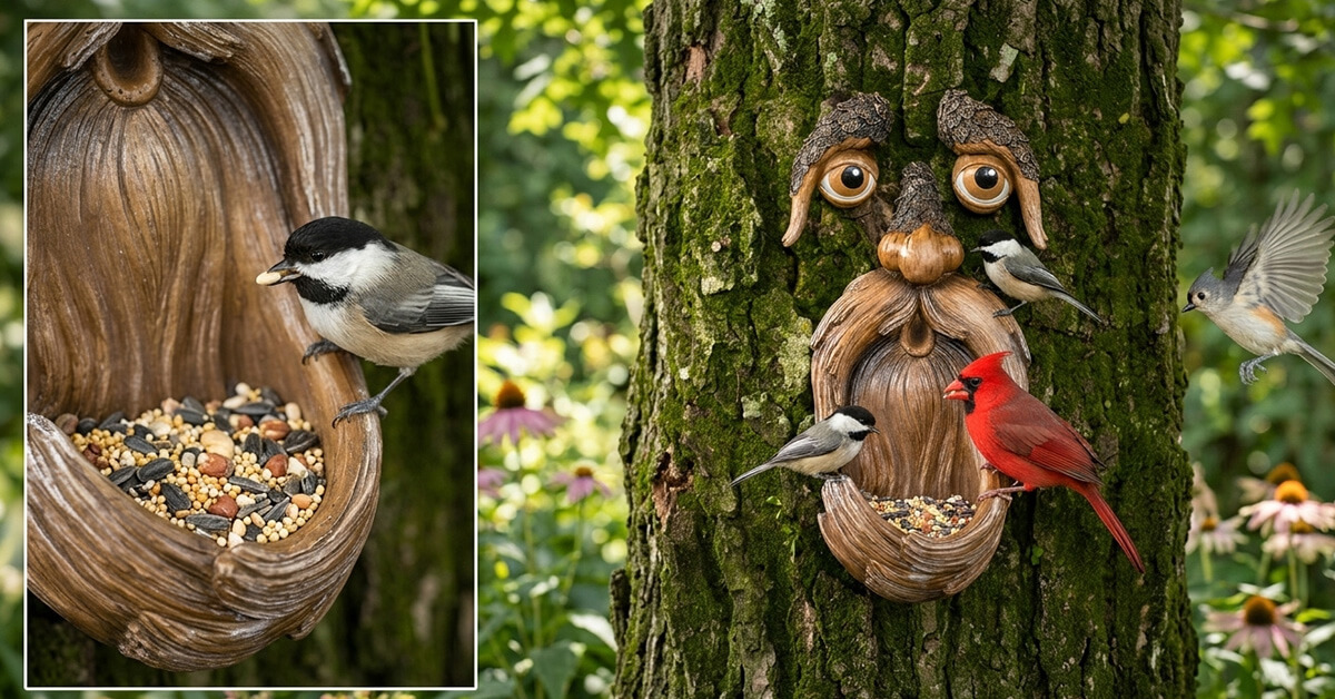 Attracts Birds With Built-In Seed Feeding Area
