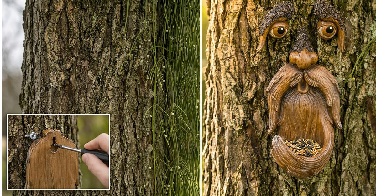Adds Instant Personality To Dull Tree Trunks