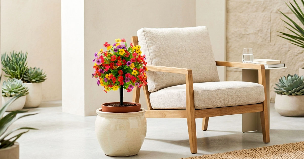 Realistic Dense Foliage With Vibrant Flowers