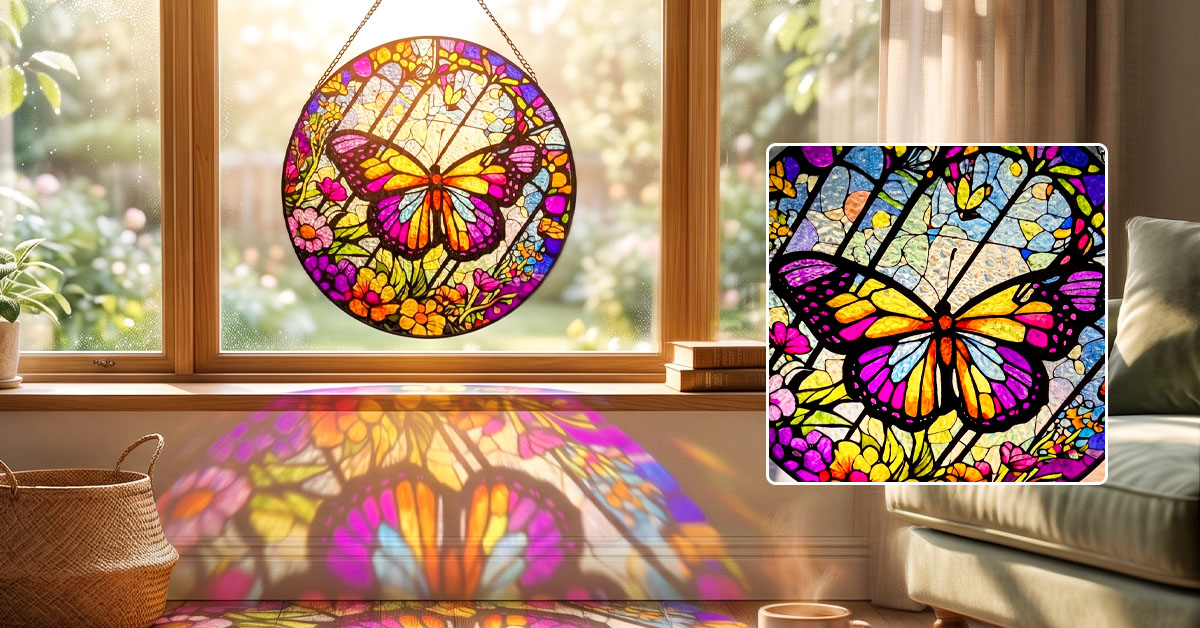 Hand-Painted Butterfly Design Adds Stunning Natural Beauty