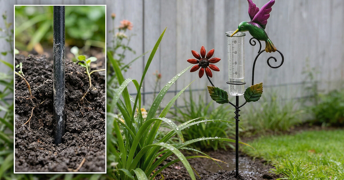 Stands Securely Upright in Soil or Lawn