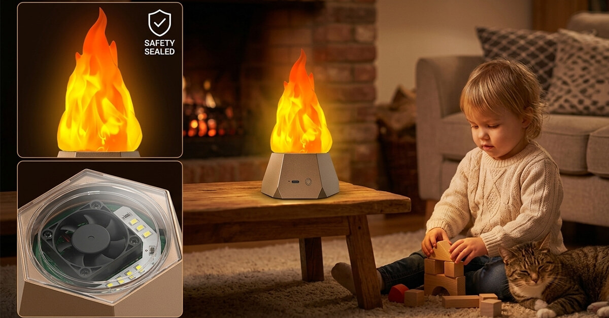 Safe Flameless Design — Kids and Pet Friendly