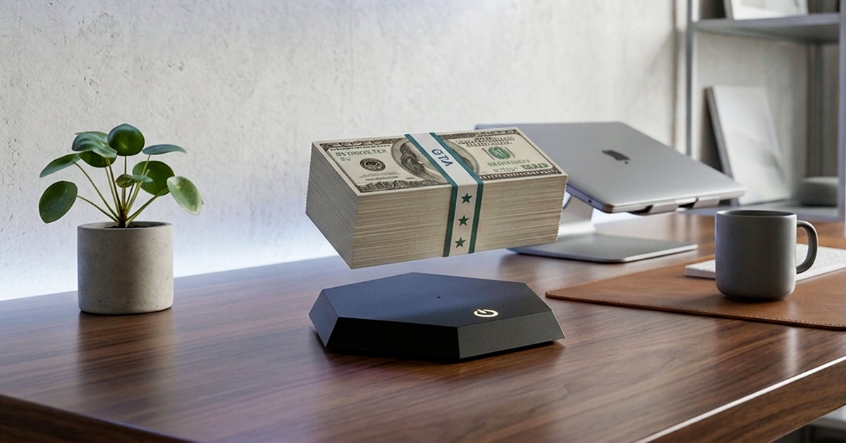 Sleek Geometric Base Elevates Any Desk