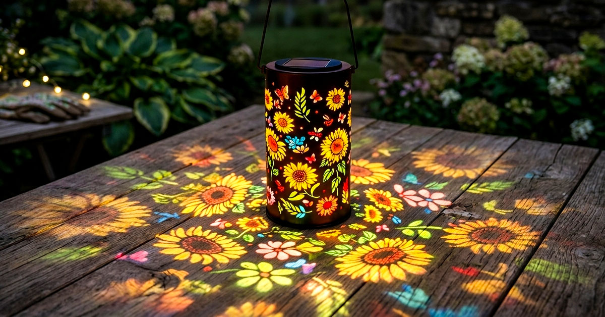 Projects Vibrant Floral Shadows Across Your Garden at Night
