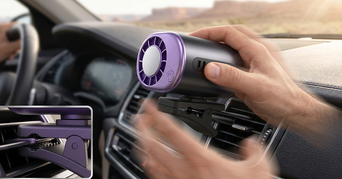 Clips onto Any Vent in Seconds