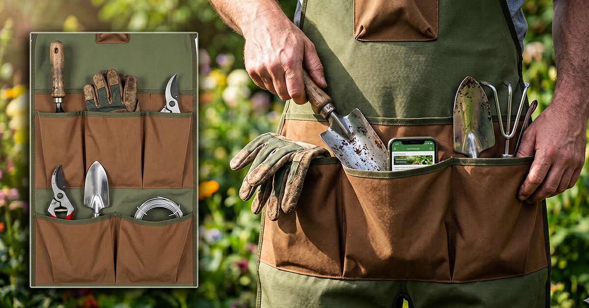 6 Deep Pockets Store Tools Hands-Free