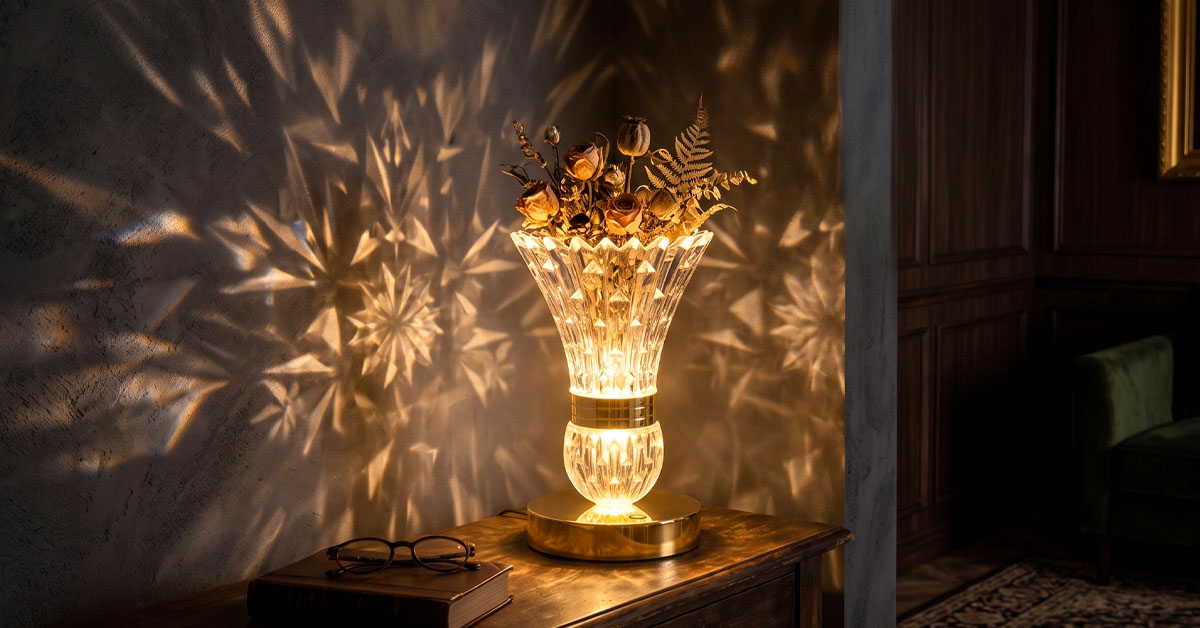 Crystal-Cut Base Casts Kaleidoscope Patterns On Walls