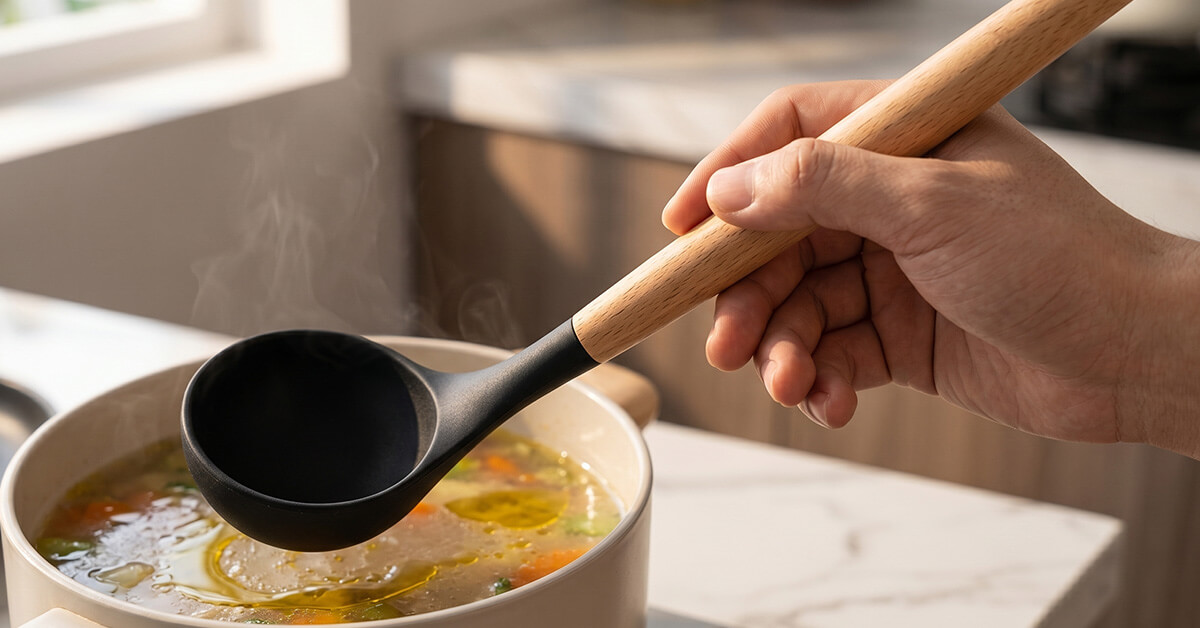 Natural Wooden Handles Offer a Comfortable, Modern Grip