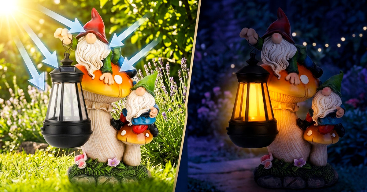 Lights Up Automatically at Dusk via Solar Power