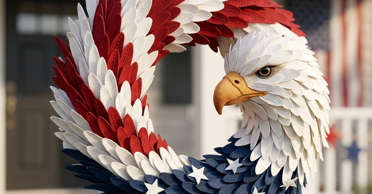 Handcrafted with Vibrant Red, White, and Blue Cloth