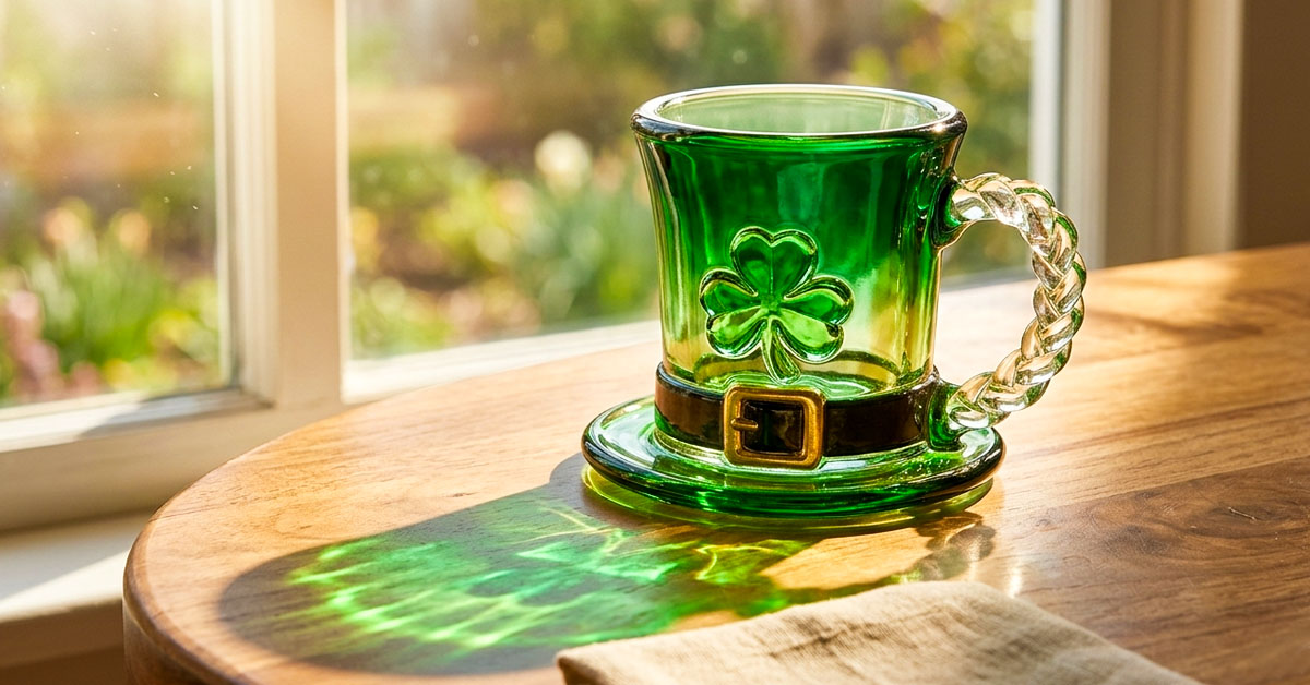 Glowing Green Gradient Glass Captures Light Beautifully
