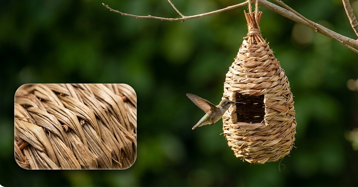 Attracts Hummingbirds With Natural Grass Charm