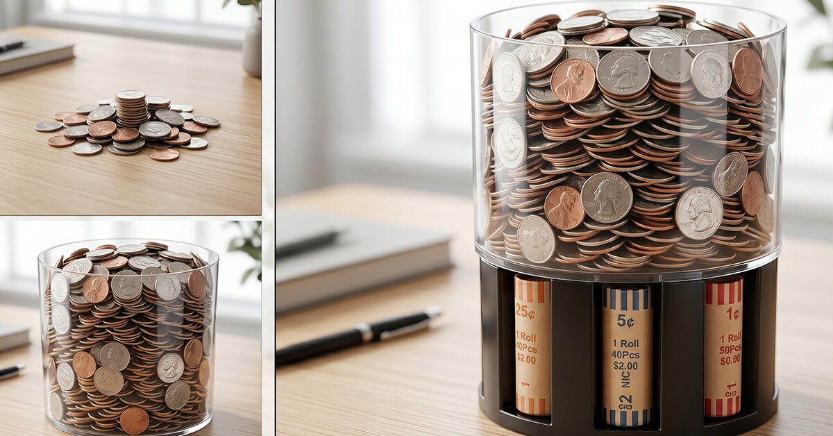 Holds 500+ Coins — Fewer Refill Trips Needed