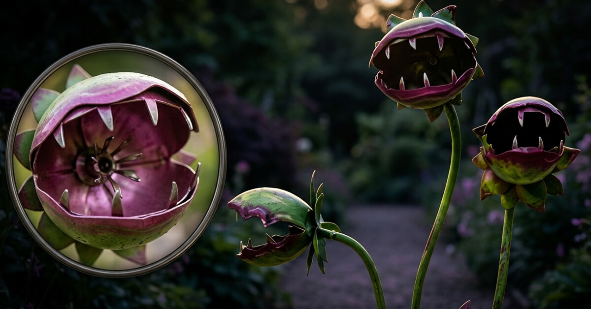 Three Dramatic Open-Mouth Blooms Steal The Show