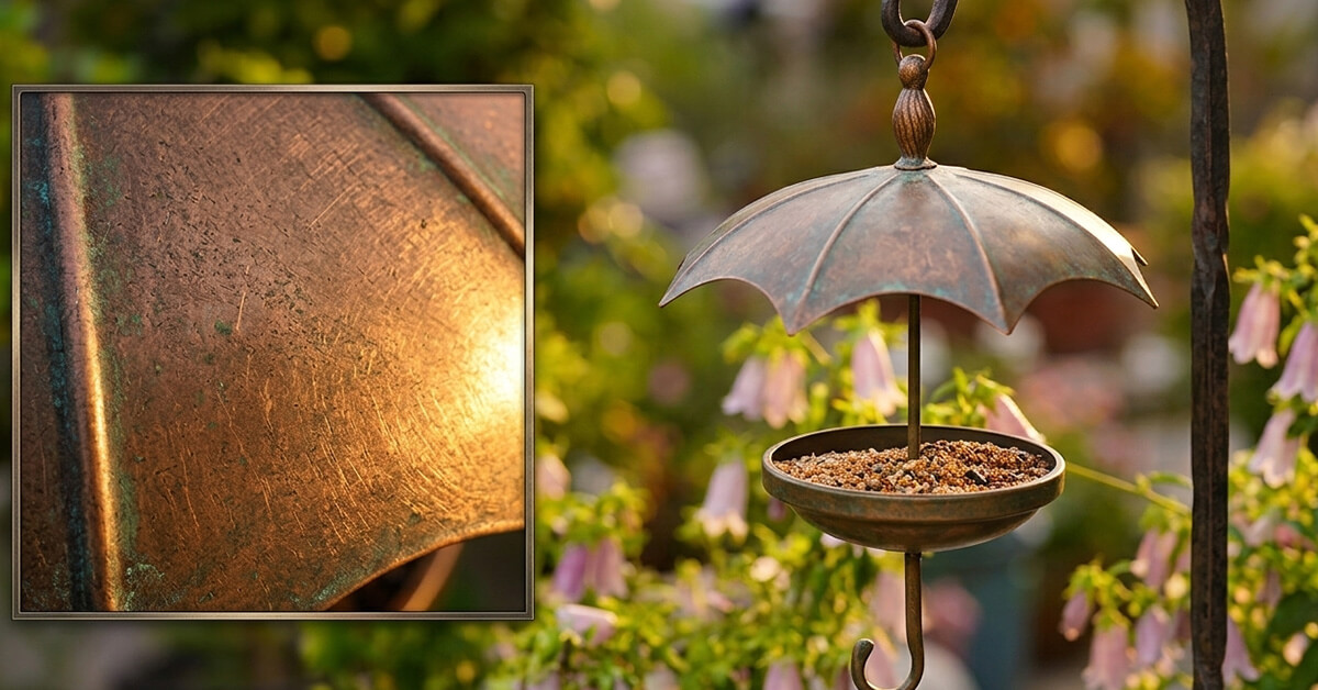 Antique Copper Finish Adds Rustic Outdoor Charm