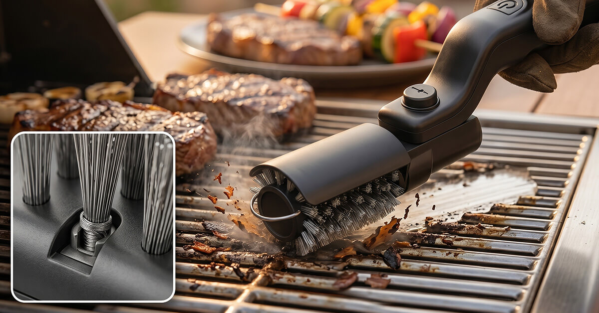 Reinforced Bristles Stay Anchored — Never In Food
