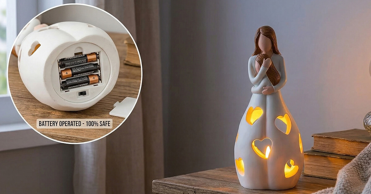 Battery-Operated — Completely Safe, No Fire Hazard