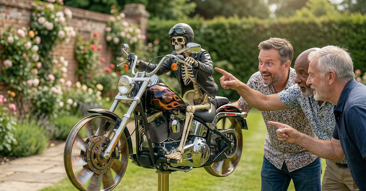 Bold Skeleton Biker Design Demands Instant Double-Takes