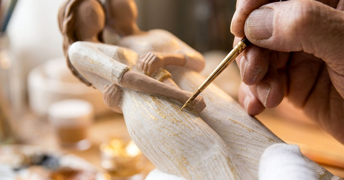 Hand-Painted by Skilled Artisans with Golden Accents