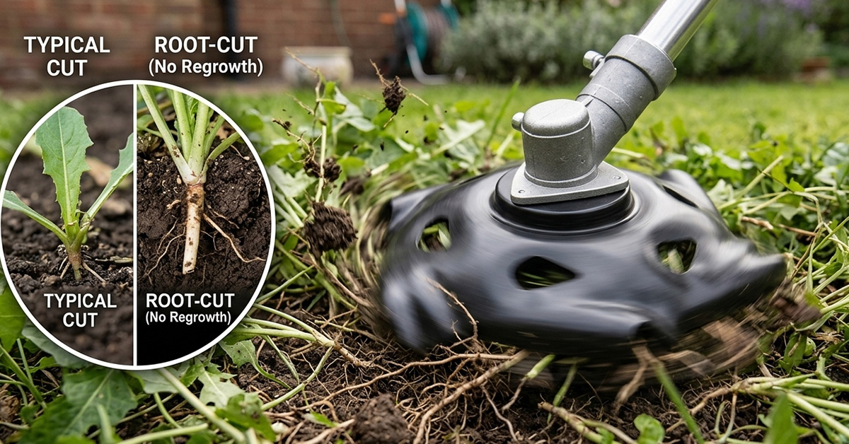 Cuts Weeds at the Root — No Regrowth