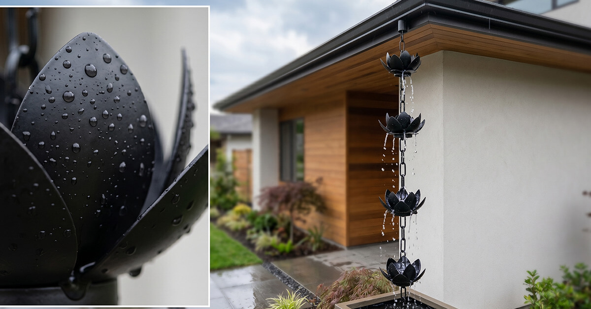 Replaces Traditional Downspouts Beautifully and Functionally