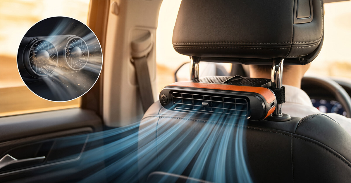 Cools Instantly with Dual Turbo Brushless Motors