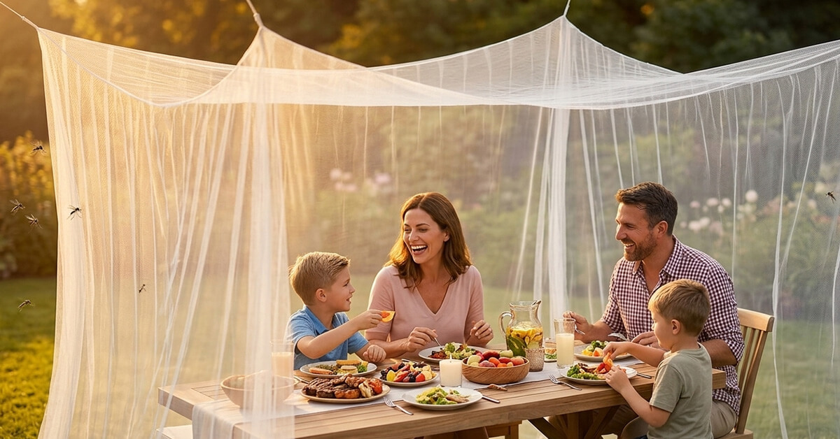 Enjoy Outdoor Dining Bug-Free With BugFree Canopy