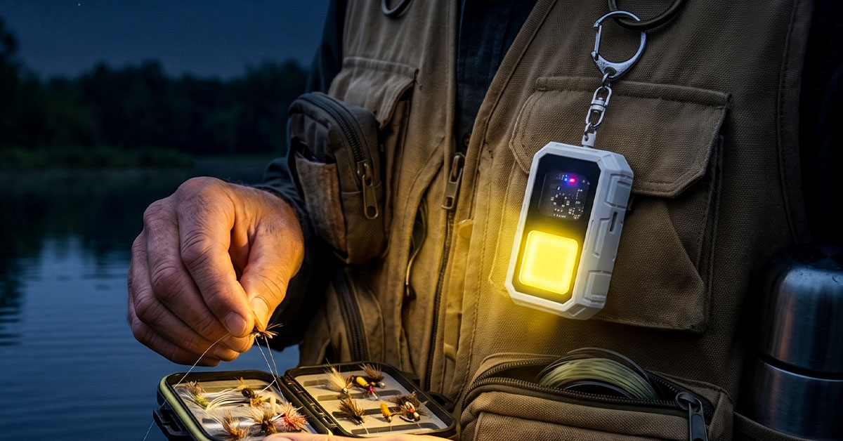 Built-In LED Light Illuminates Dark Surroundings