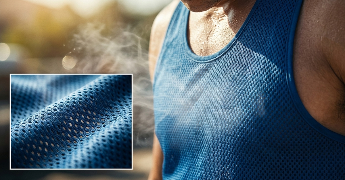Breathable Mesh Maximizes Airflow Against Bare Skin
